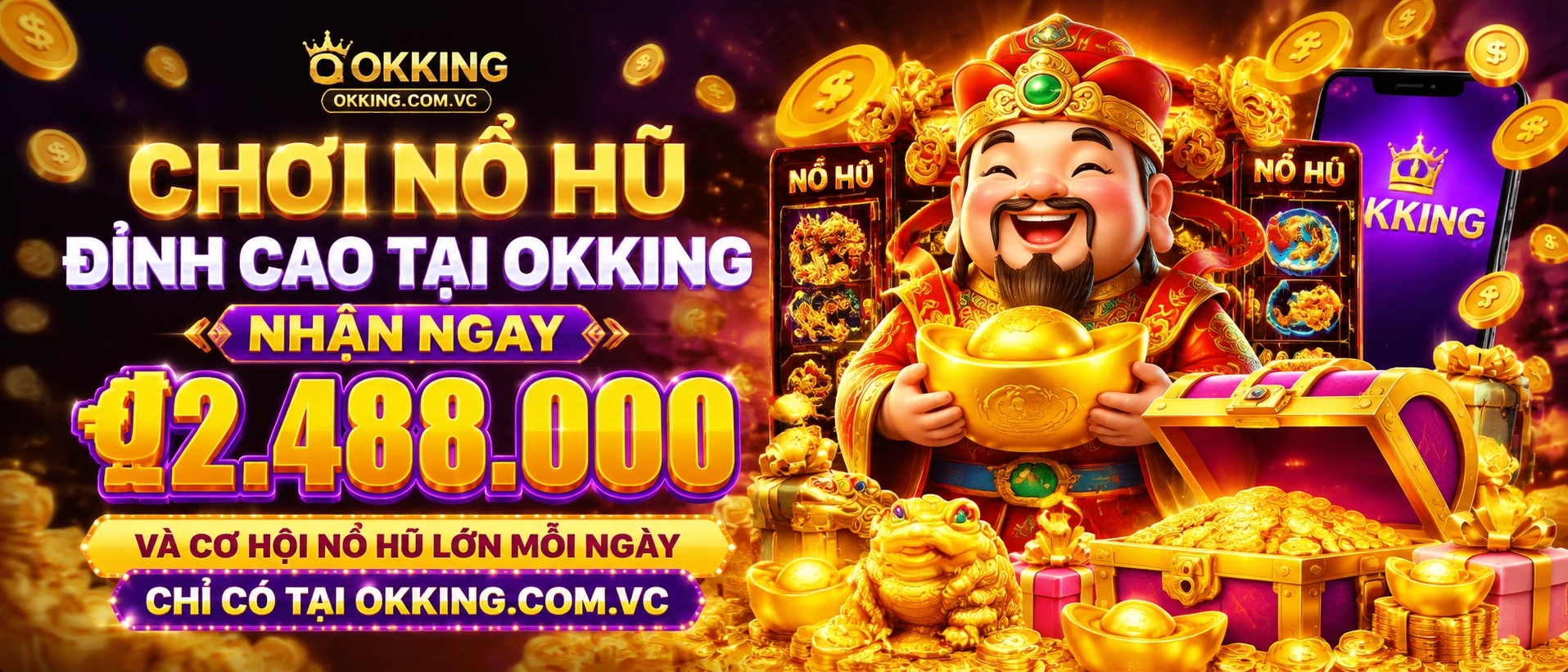 Giao diện Nổ Hũ okking trên màn hình lớn